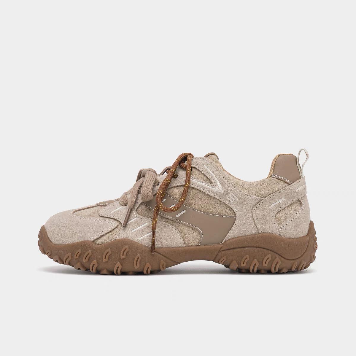 厚底增高德训鞋女款2真024款秋冬百搭复新古美式皮DRU运动阿甘鞋