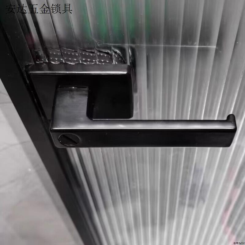 极简门无钥匙卫生间1618极窄边框厨房平开门黑色玻璃把手门锁.