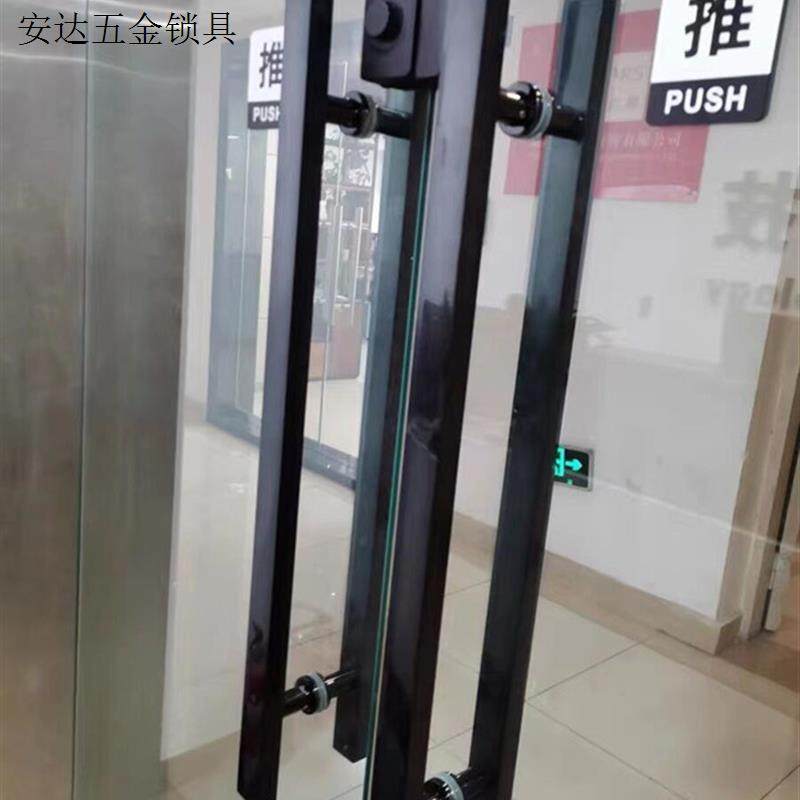 玻璃门拉手不锈钢方管无指纹玫瑰黑钛金色有框无框推拉大木门把.
