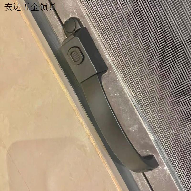 纱窗锁配件移门插杆锁三推锁把手金刚网纱窗防盗插销拉手执手锁.