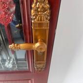 防盗门把手通用型配件大门拉手家用室内卧室实心手柄加厚门锁配.