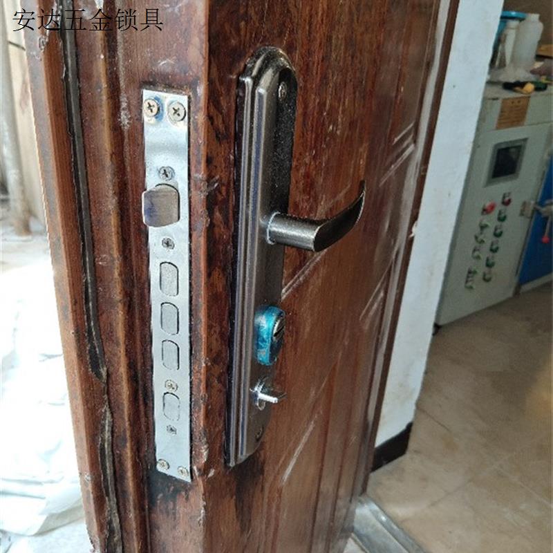 .家用门锁防盗门拉手套装全铜锁芯锁体加厚把手通用型大门入户.