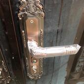 .防盗门把手老式 锁具红古铜大门执手内锁入户门锁加厚铝合金门.