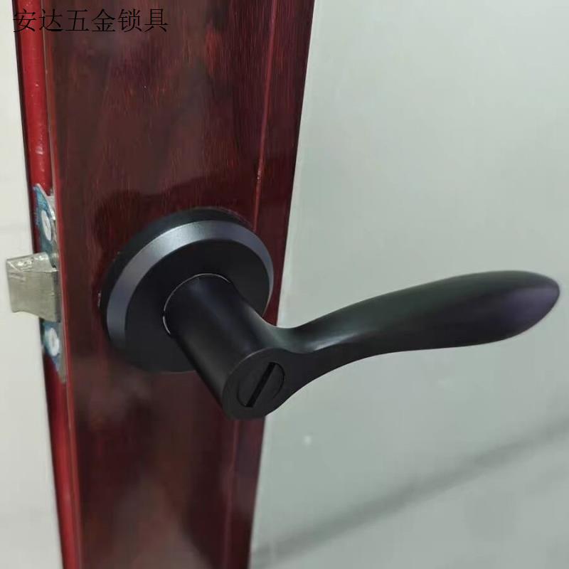 三杆式无钥匙室内通用浴室洗手间锁执手锁上下孔卫生间门锁洗手.