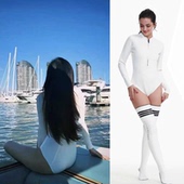 2mm潜水服湿衣连体泳衣冲浪浮潜深潜防晒保暖水母服比基白色防寒