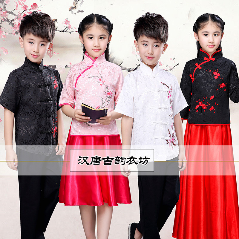 儿童古筝演出服中国风学生服装