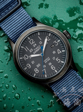 Timex天美时男表Expedition Scout TW4B04800蓝色尼龙指针石英表