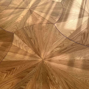 橡木荷花叶异形拼花地板荷叶大荷叶异型地板ENF实木多层拼花15mm