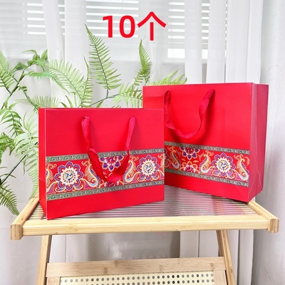 卡纸中国风礼品袋红色