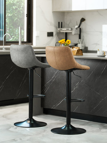 吧台椅轻奢高脚凳升降旋转酒吧凳子收银台椅子家用吧椅商用岛台椅