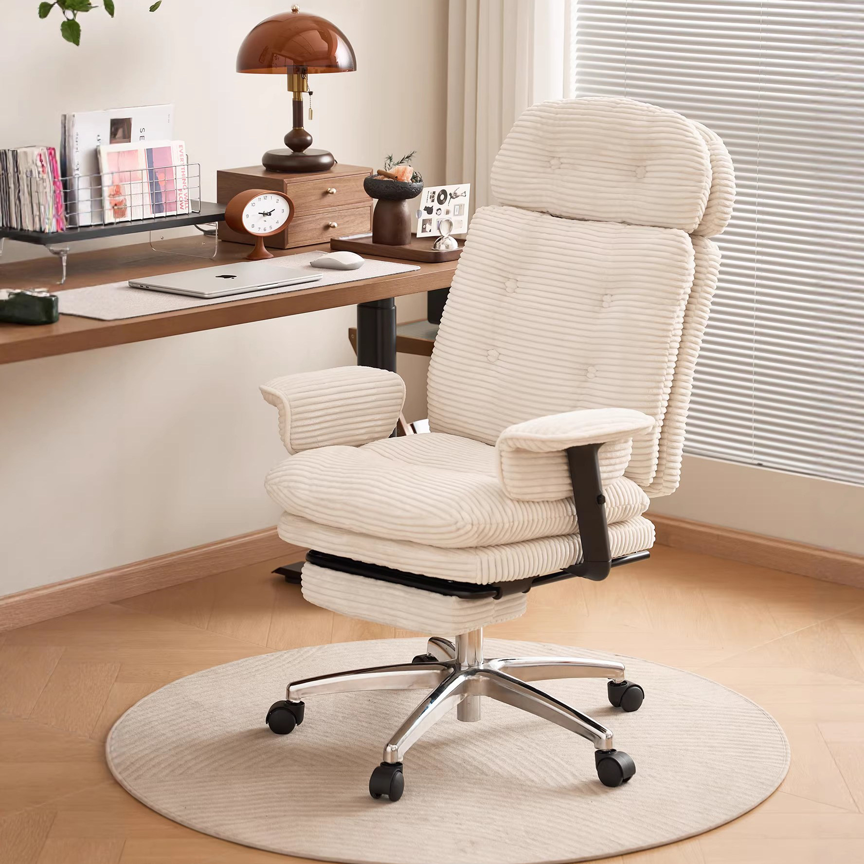 奶油风珊瑚绒电脑椅家用人体工学办公椅子老板座椅卧室懒人沙发椅,住宅家具,电脑椅,淘宝优惠券,粉丝福利购,淘宝优惠卷