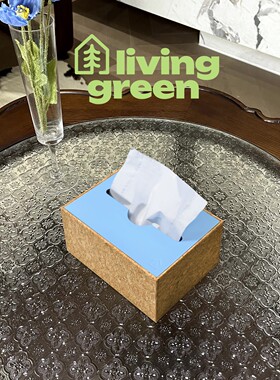 新品环保软木纸巾盒高级感原木餐巾抽纸盒轻奢餐厅净味触感磁吸
