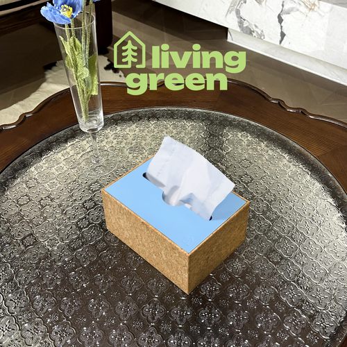 循环可降解纸巾盒软木原木多巴胺