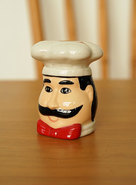 陶瓷美式餐桌餐厅厨师造型摆件