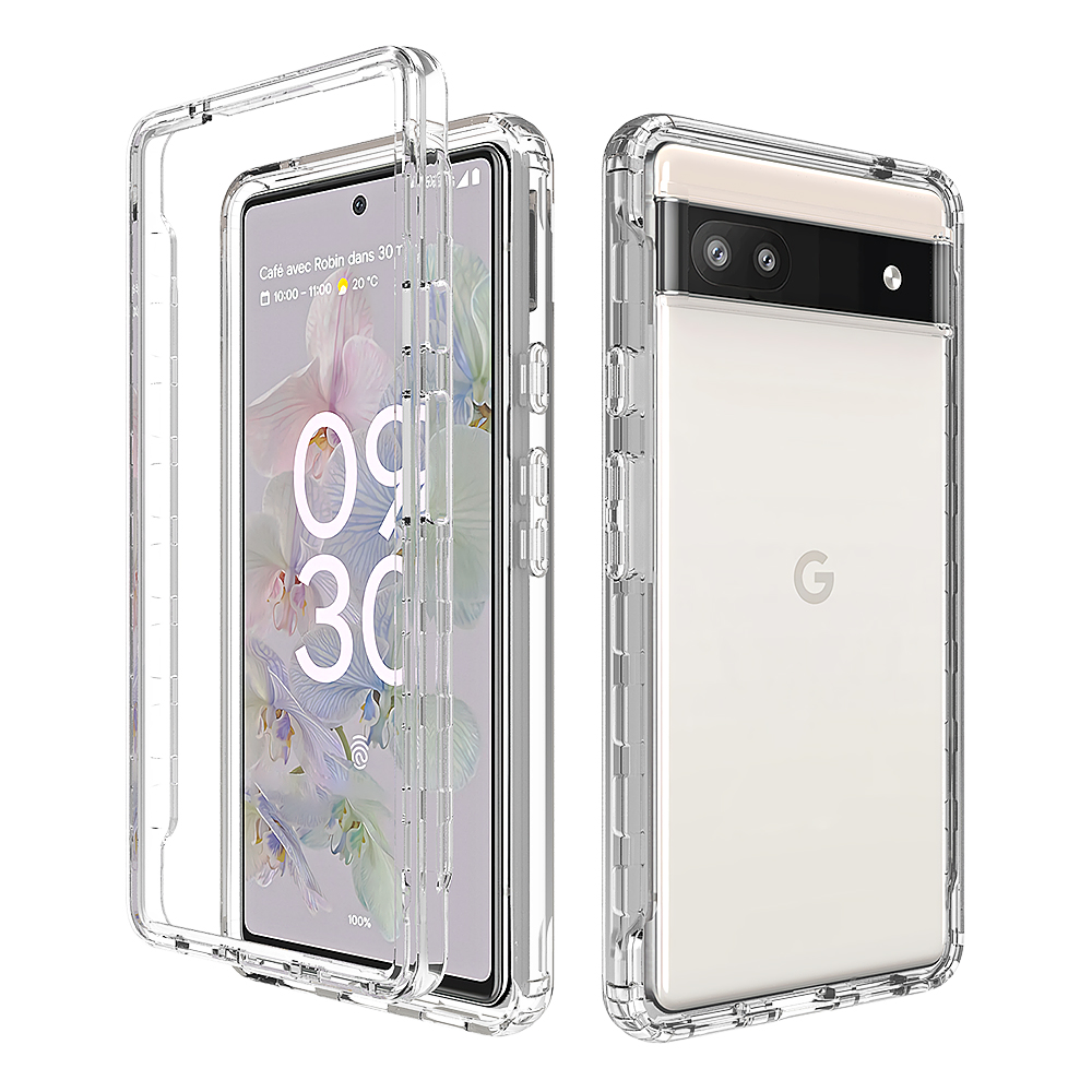 适用于谷歌Pixel6A简约纯色TPU手机壳 糖果色PC夹层防摔保护壳