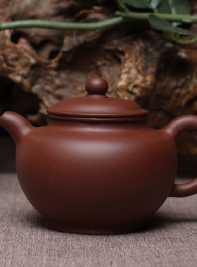 宜兴紫砂壶高宫灯 名家纯全手工 原矿茶壶球孔紫砂茶具平价245cc