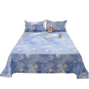 小清新全棉床单单件100纯棉简约星空1.5m1.8米床双人家用棉布被单