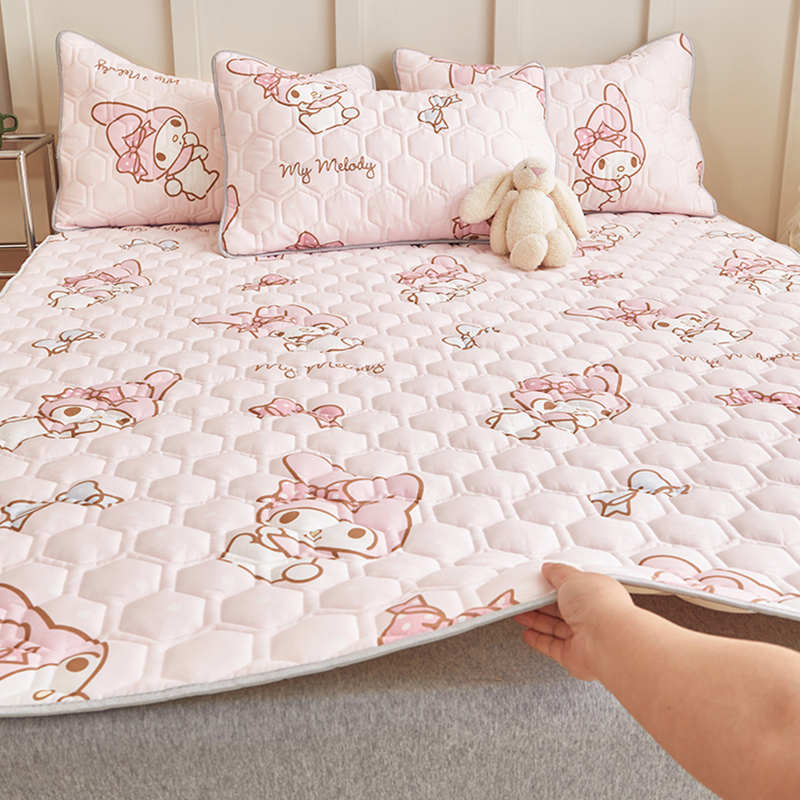 纯棉榻榻米床盖三件套防滑