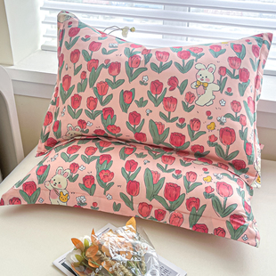纯棉枕套一对装 30x50儿童全棉单人枕头套40x60记忆枕芯套48x74cm