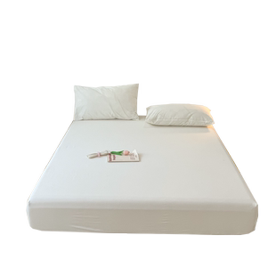 床笠单件水洗棉床罩三件套床垫纯白保护套全包酒店民宿床单防尘罩