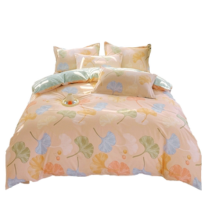 北欧银杏四件套纯棉100全棉床单床笠被罩被套学生宿舍床上三4件套