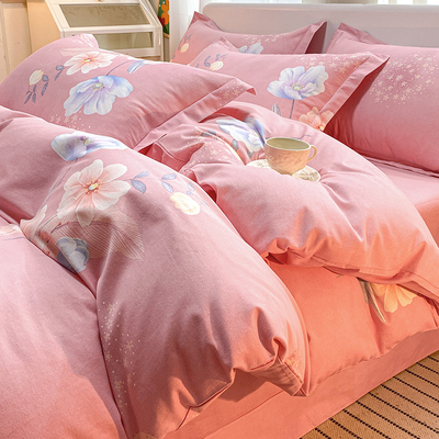 北欧磨毛纯棉被套单件加厚被罩