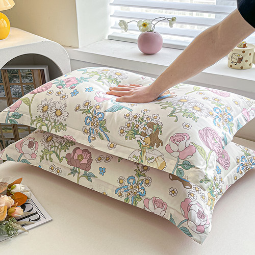 纯棉枕头套一对装48cmx74cm