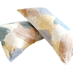 北欧梦的旋律纯棉枕套一对装48x74家用枕头套单人全棉枕芯内胆套2