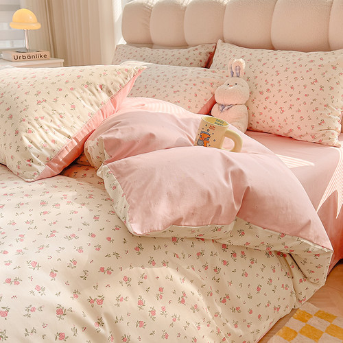 北欧小碎花纯棉被套单件