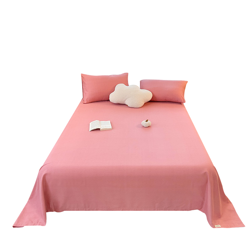 纯棉加厚磨毛床单单件冬季简约纯色全棉宿舍秋冬单双人被单三件套