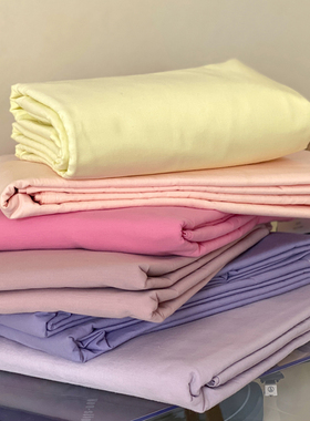 ins全棉水洗棉床单单件纯色豆汁黄纯棉被单3件套梦思保护罩棕垫套