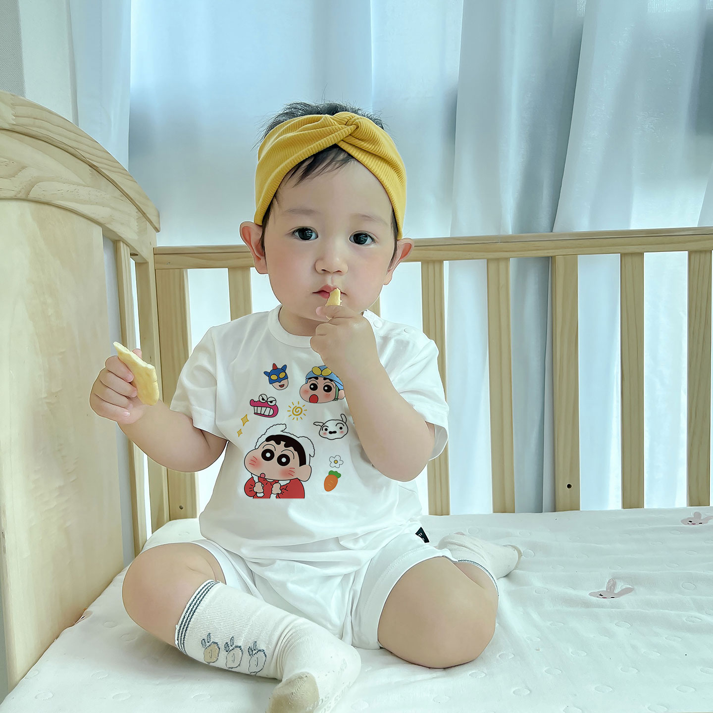 婴儿衣服夏季薄款短袖爬服女宝宝可爱超萌夏装哈衣洋气休闲连体衣