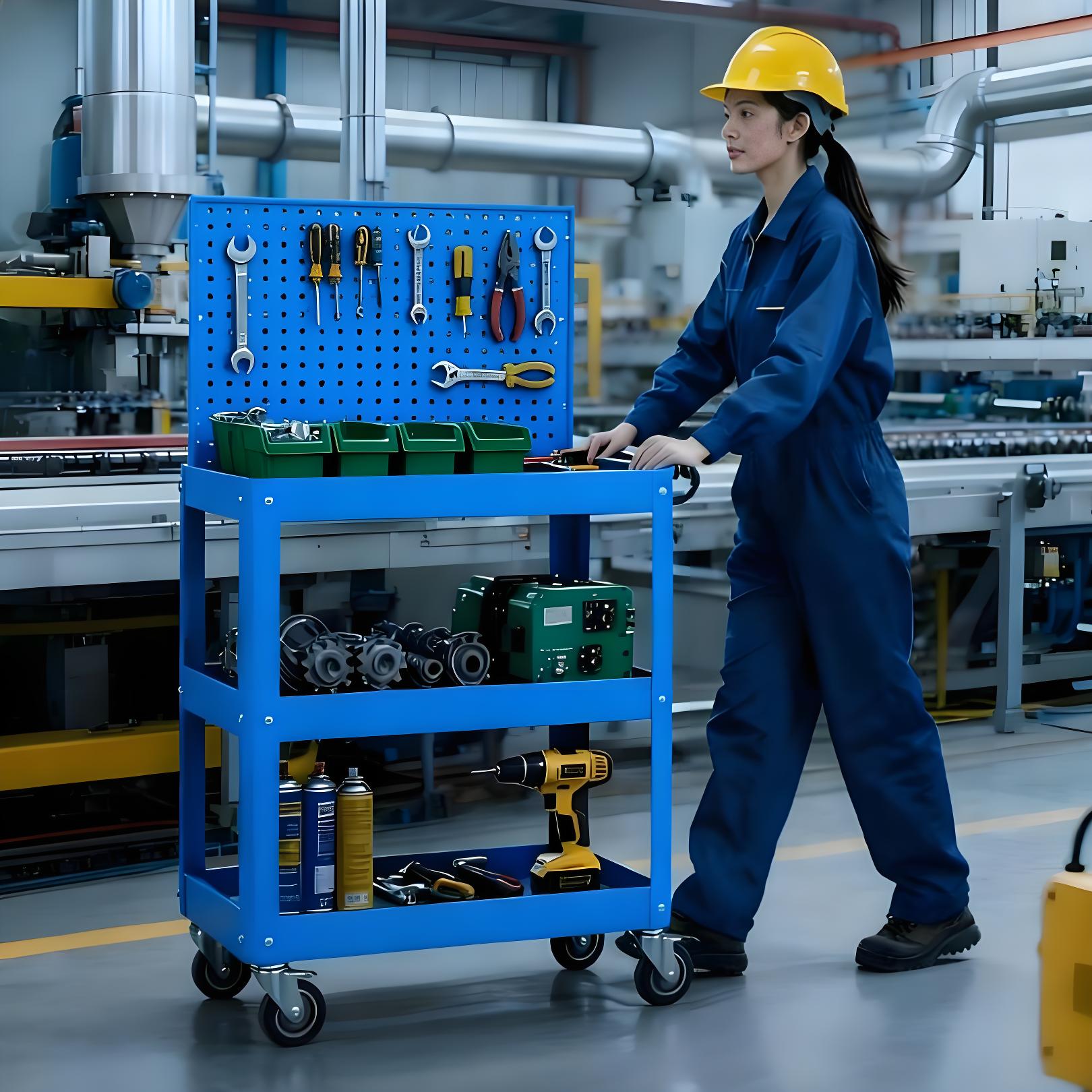 工具车多功能汽修三层工具柜汽车维修移动架子层抽屉式小推车