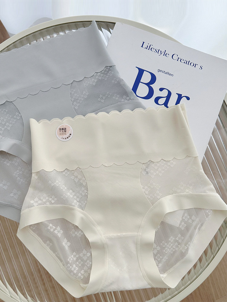 轻奢蕾丝高腰收腹女士内裤性感提臀5a抑菌档无痕紧致小腹三角裤女