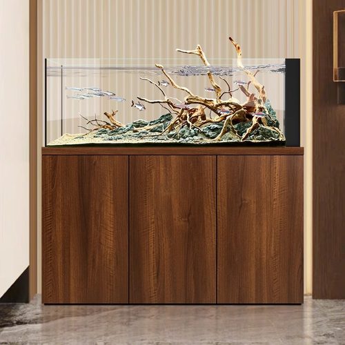 汉霸原生溪流缸鱼缸客厅2025新款家用落地玻璃生态水族箱底滤超白