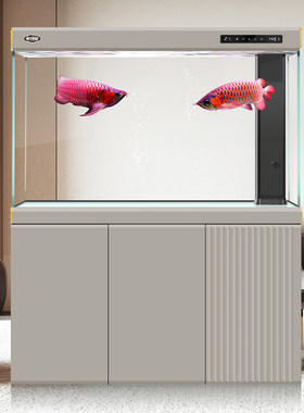 汉霸鱼缸客厅2025新款超白玻璃大型水族箱家用落地龙鱼缸金鱼缸