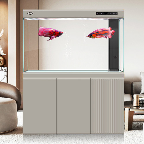 汉霸鱼缸客厅2025新款超白玻璃大型水族箱家用落地龙鱼缸金鱼缸