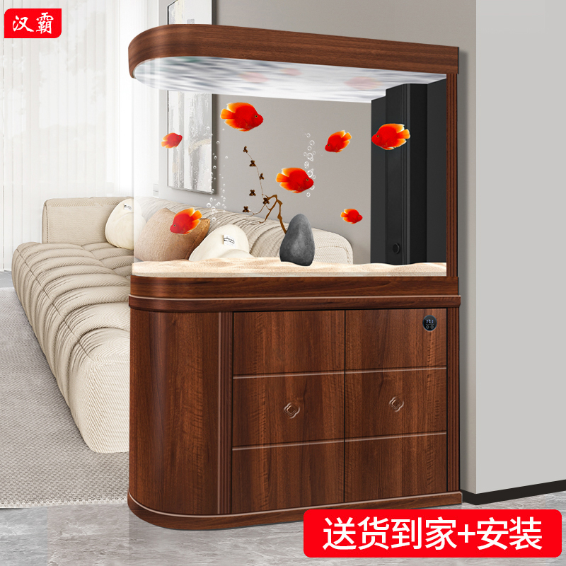 汉霸客厅超白底滤鱼缸