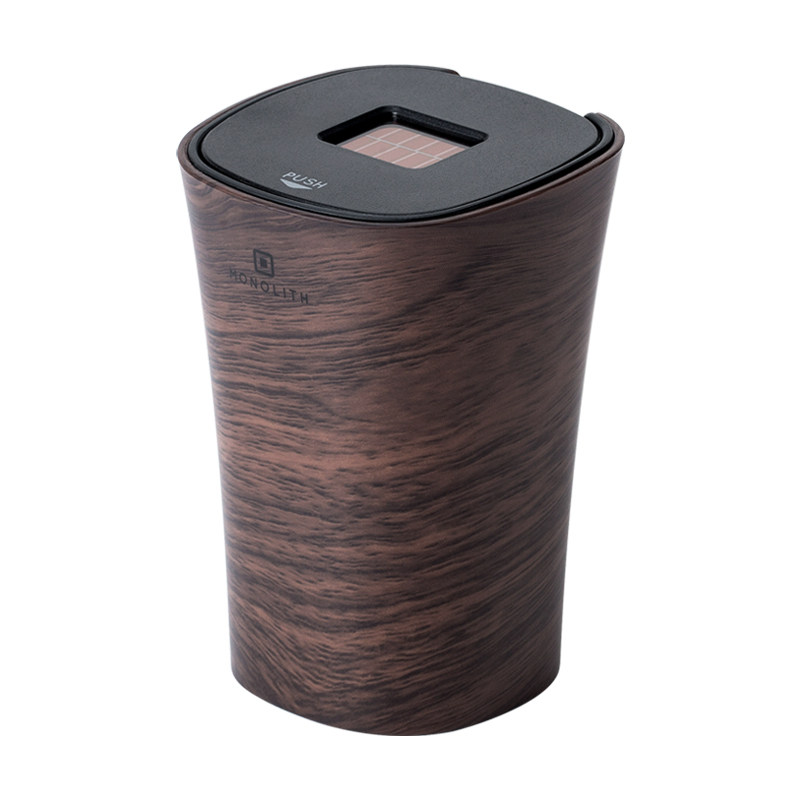 MIRAREED木纹车载烟灰缸带盖翻盖式汽车用烟灰缸太阳能LED夜光灯