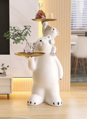 大型落地摆件暴力熊客厅电视柜沙发旁托盘乔迁新居礼品家居装饰品