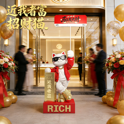 2026新款招财猫落地摆件开业礼