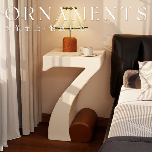 幸运7数字艺术创意床头柜小户型