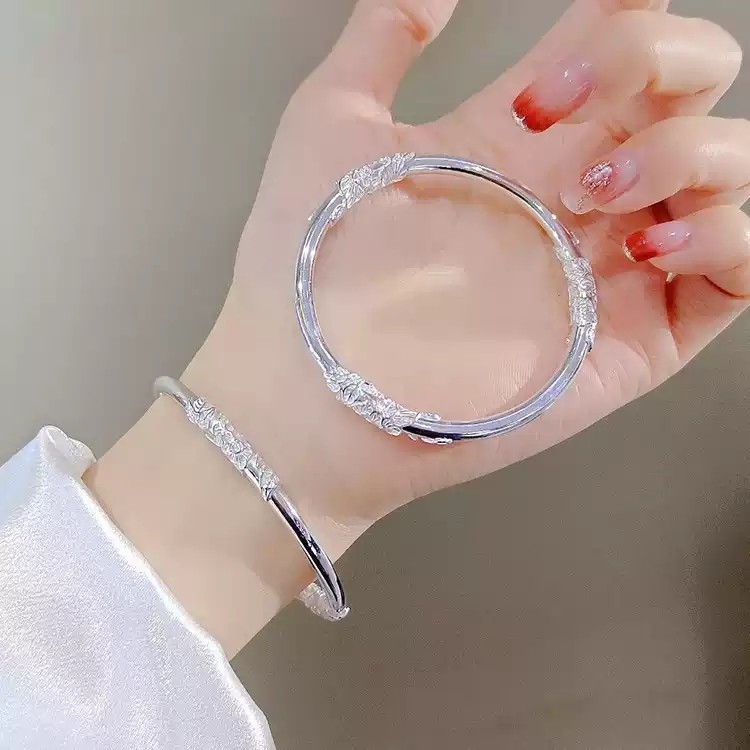 繁花似锦足银手镯女S999纯银花丝蝴蝶闭口实心小众轻奢手环送女友,饰品/流行首饰/时尚饰品新,银饰手镯,淘宝优惠券,粉丝福利购,淘宝优惠卷