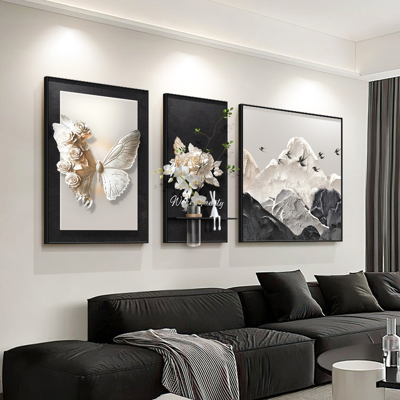 现代简约轻奢大气客厅装饰画高级