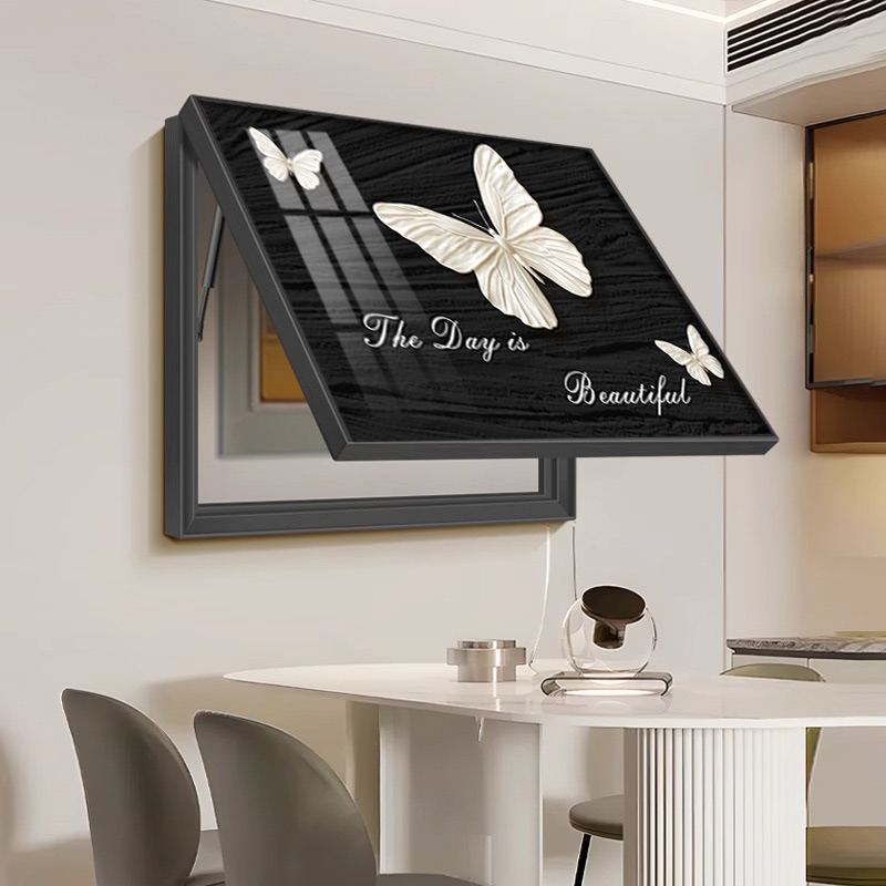 装饰画电表箱免打孔遮挡配电箱多媒体盒电闸箱开关弱电箱蝴蝶挂画图片