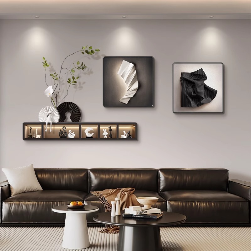 现代简约客厅装饰画高级感沙发背景墙挂画轻奢大气厨房餐厅壁画