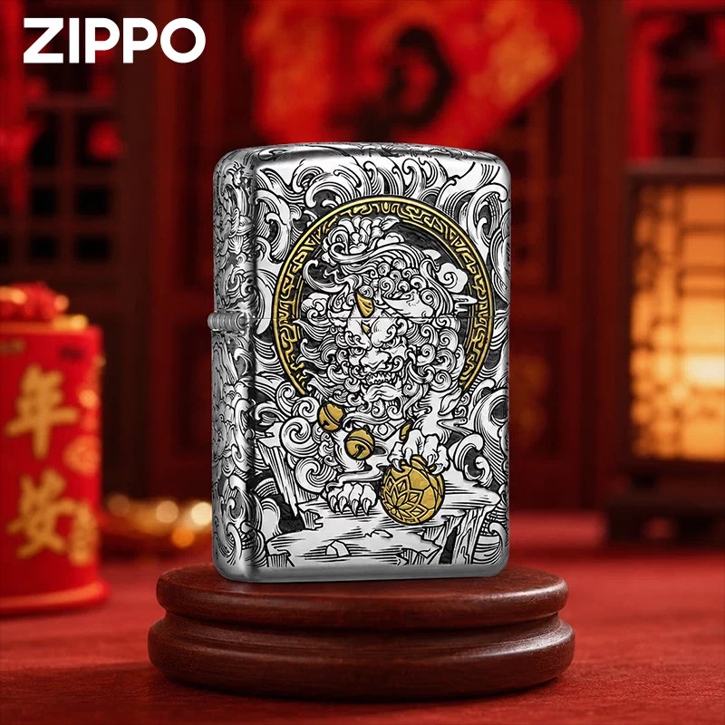 zippo官方原版盔甲唐狮礼盒套装