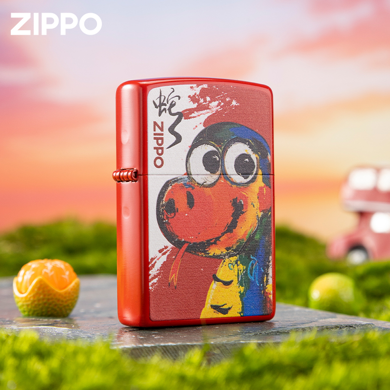 zippo火机彩印泼墨祥蛇生肖礼盒