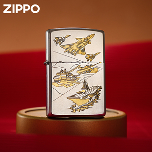 zippo打火机 全军出击正品防风zppo煤油退伍军人纪念品送战友礼物
