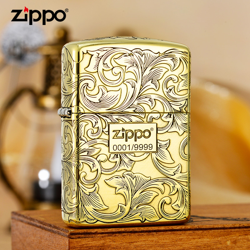 zippo火机正版zipoo打火机盔甲黄铜五面雕刻唐草官网正品zoop火机 ZIPPO/瑞士军刀/眼镜 ZIPPO/芝宝 原图主图